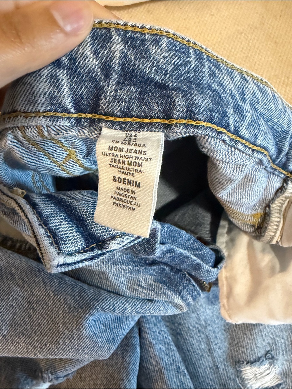 Light Wash Distressed Ripped Mom Jeans - Picture 2 of 3